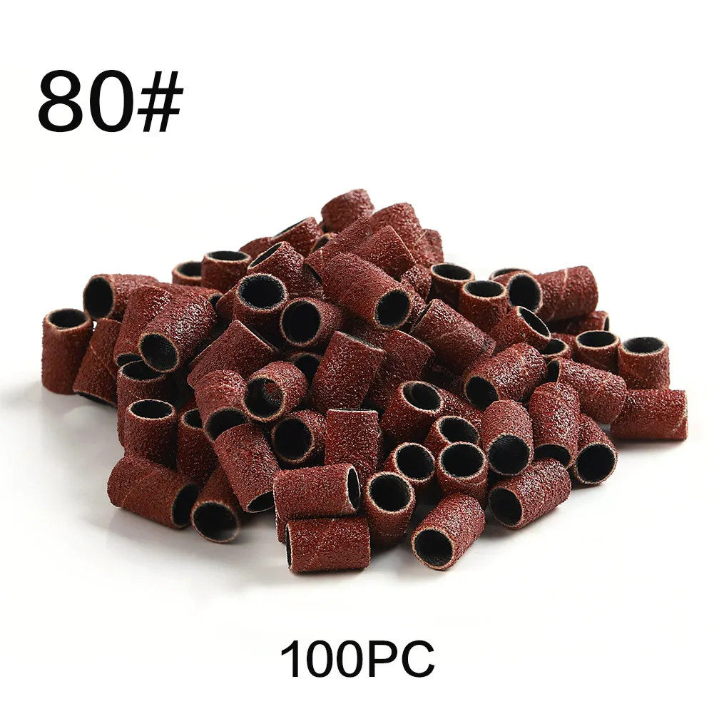 300 шт. 80 ''/120''/18" дизайн ногтей шлифовальные ленты файл для УФ-гель акриловый лак для удаления для электрический ногтей машина ногтей сверла - Цвет: 100pc 80 size