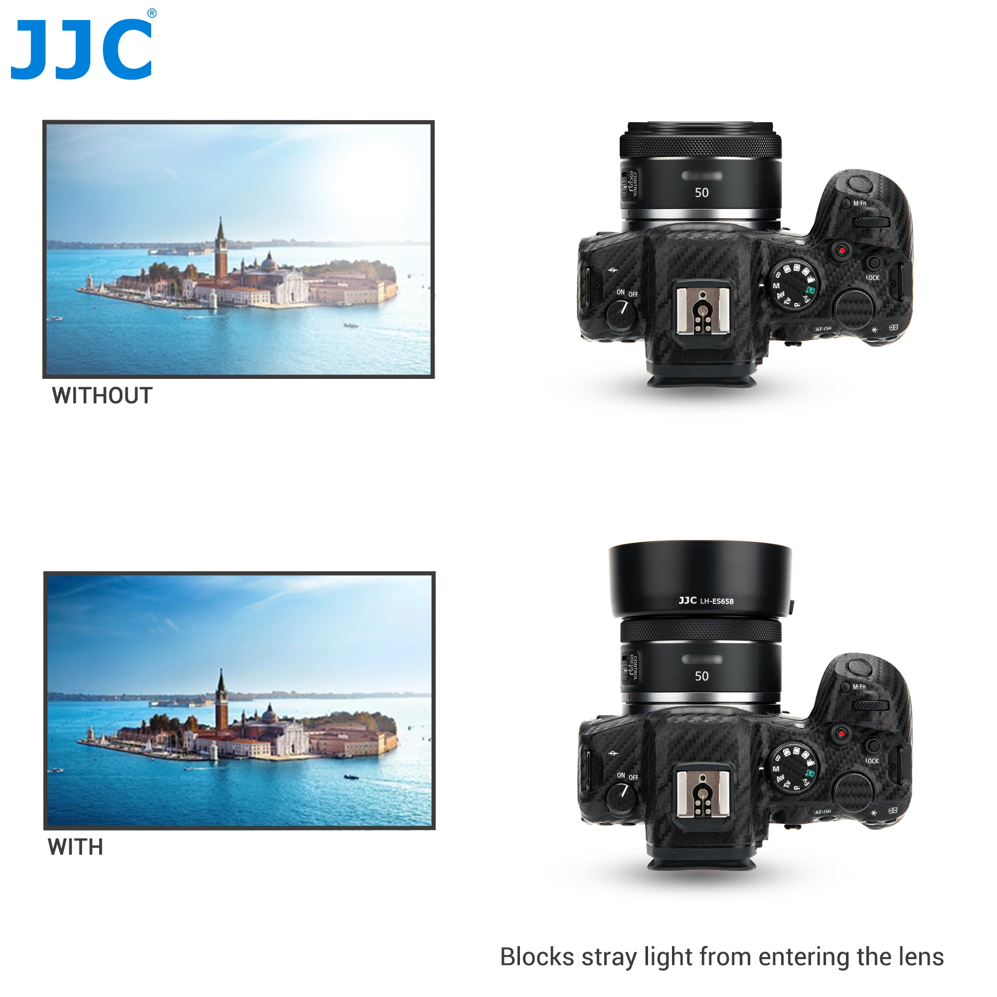 JJC ES-65B Замена Бленда объектива совместим с Canon RF 50 мм F1.8 STM объектив для EOS R6 Ra R