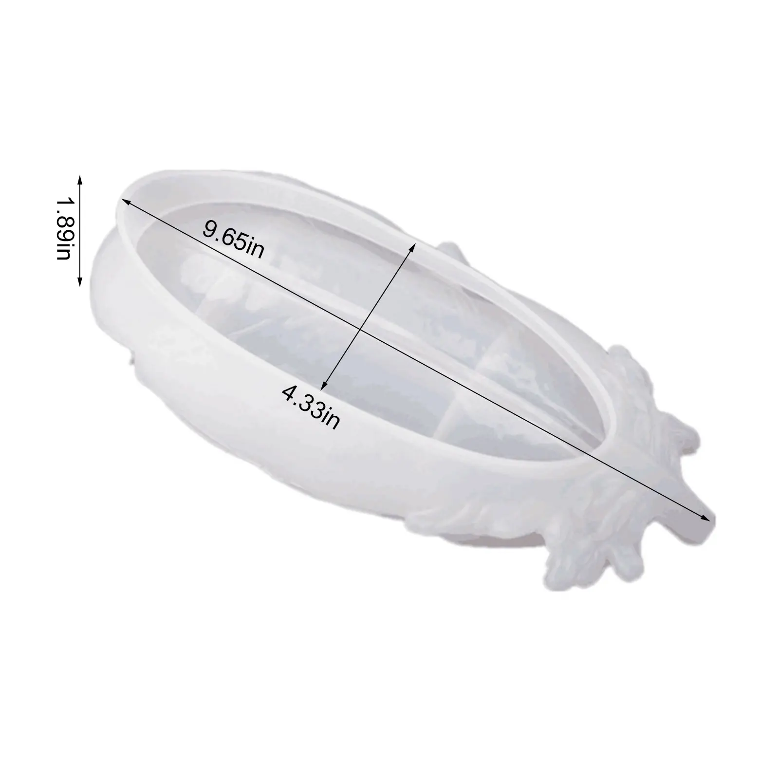 

DIY Feather Silicone Tray Mold Crystal Epoxy Resin Mold Mirror Dish Mold For Jewelry Making 24*11CM