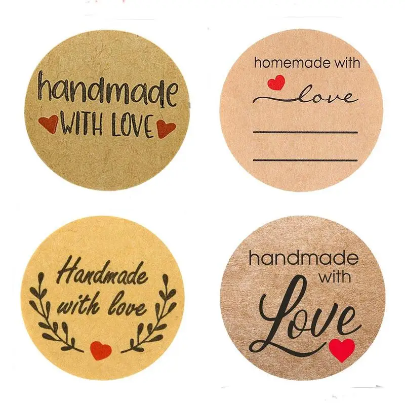 

500 Pcs/ролл суши DIY любовь ручной самодельный Стикеры письма крафт Бумага круглый самоклеющаяся этикетка для упаковки Стикеры подарок украше...