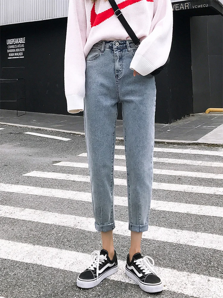Джинсы бойфренды с высокой талией в винтажном стиле|Джинсы МОМ| |