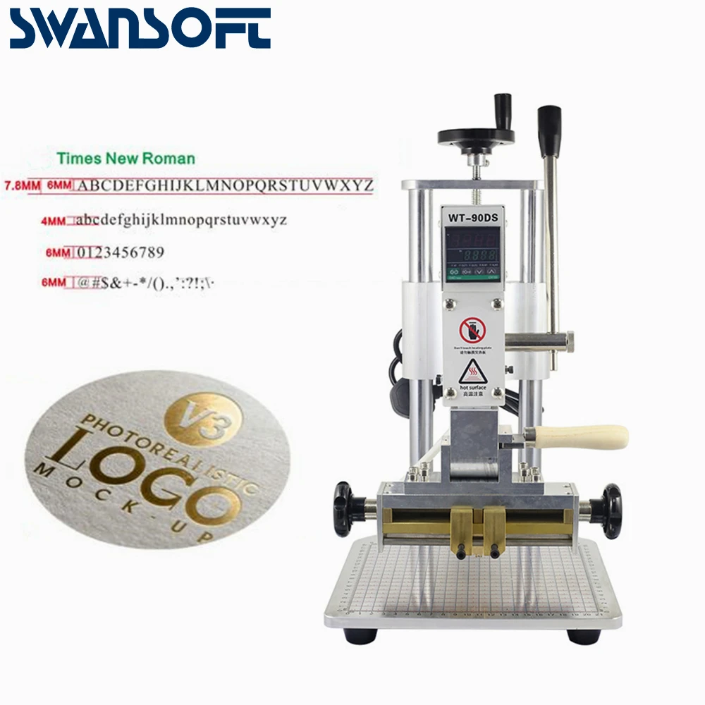 

SWANSOFT 110V/220V PVC Leather Paper LOGO Hot Foil Stamping Bronzing Creasing Embossing Machine Heat Press Machine