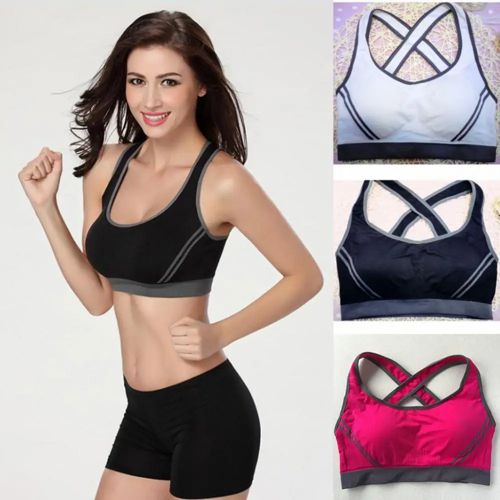 

Sportswear Fitness Running Vest Jogging Yoga Bra Filled Underwear Tennis Vest Top Gym Clothing Accessories
