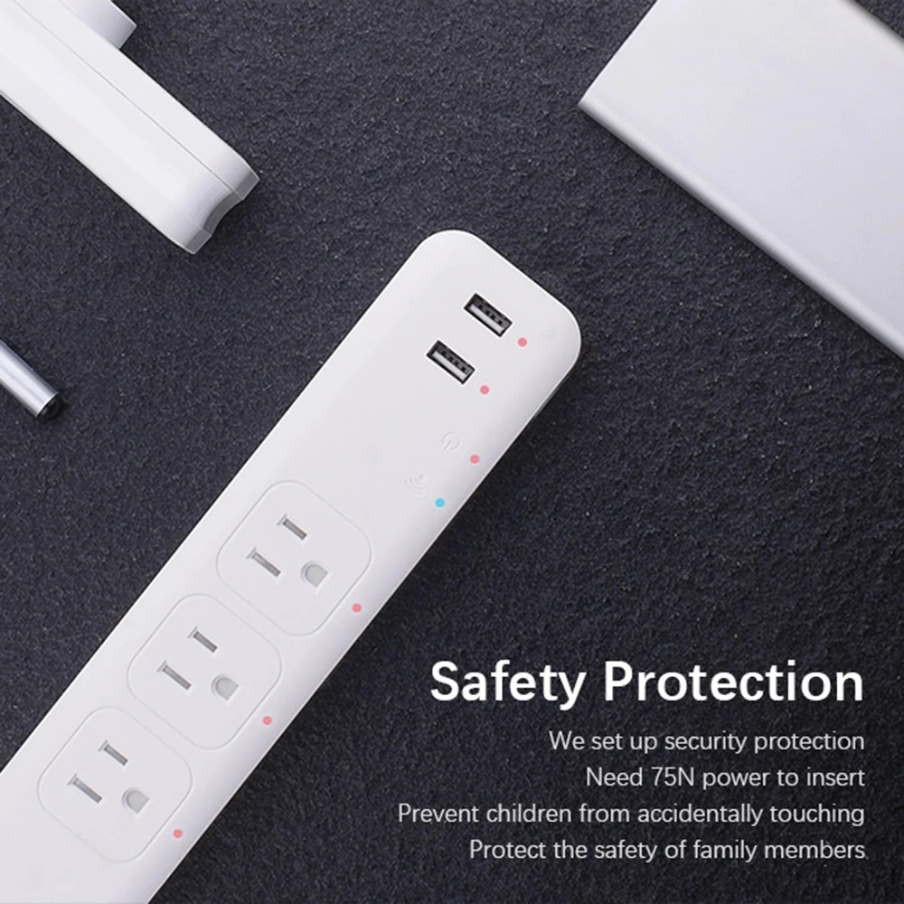 WiFi Smart Power Strip Защита от перенапряжения 3 способа штепсельной вилки США