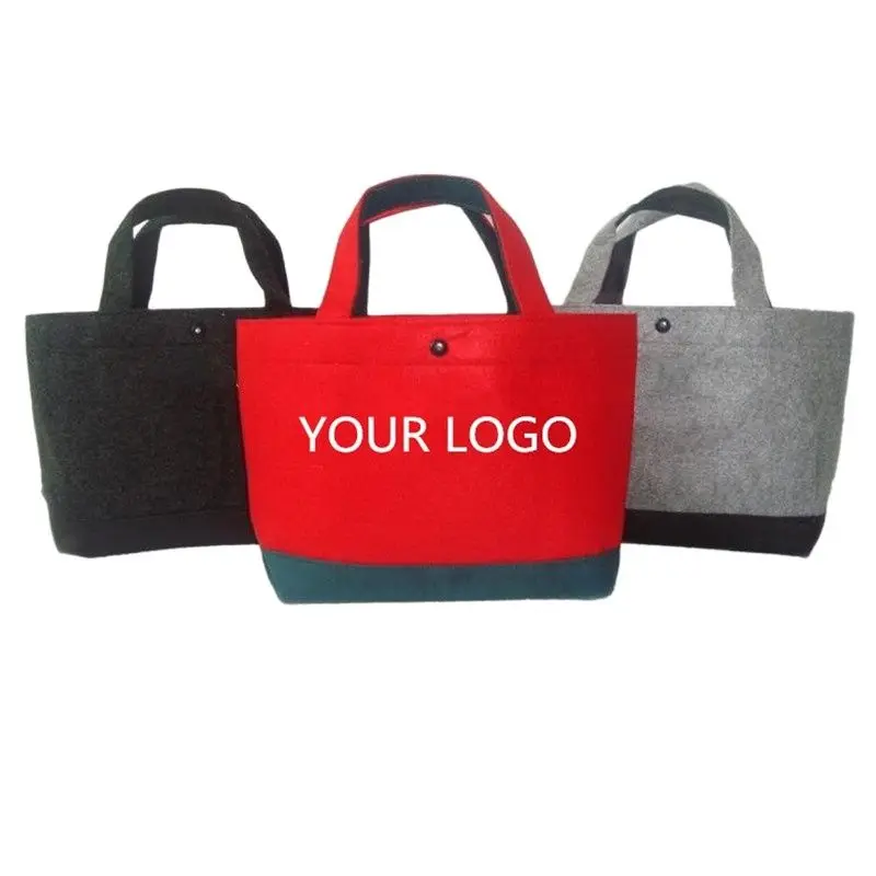 Экологически чистые подарочные пакеты для покупок из войлока с индивидуальной