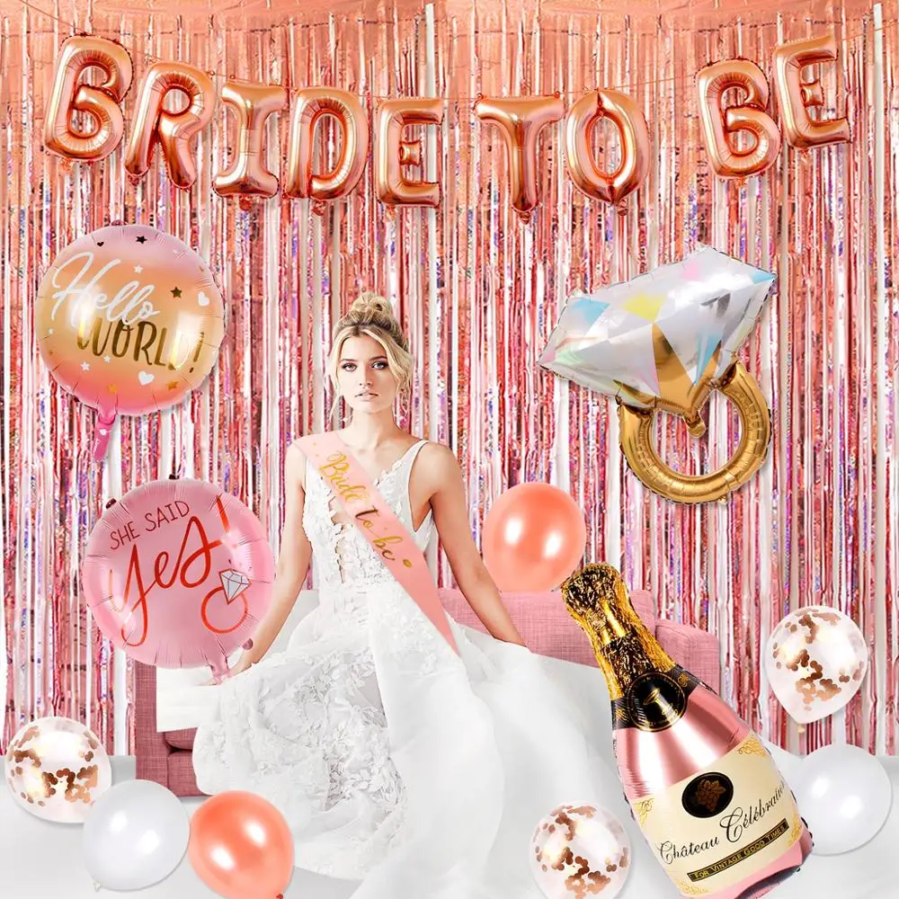 

HUIRAN Rose Gold Balloon Bride To Be Party Decor Weding Wedding Party Decor Bridal Shower Hen Night Bachelorette Party Supplies
