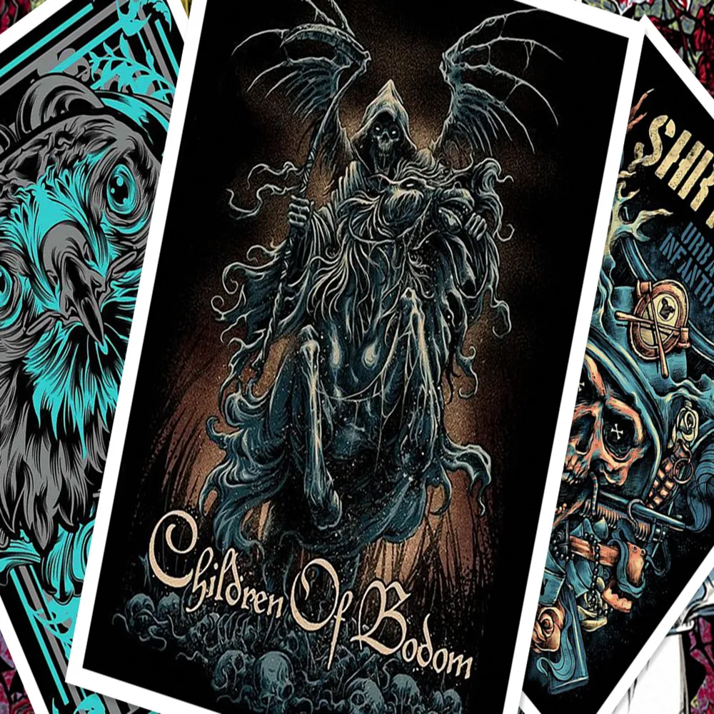 Креативный узор с татуировкой ретро постер из крафт бумаги HD печать