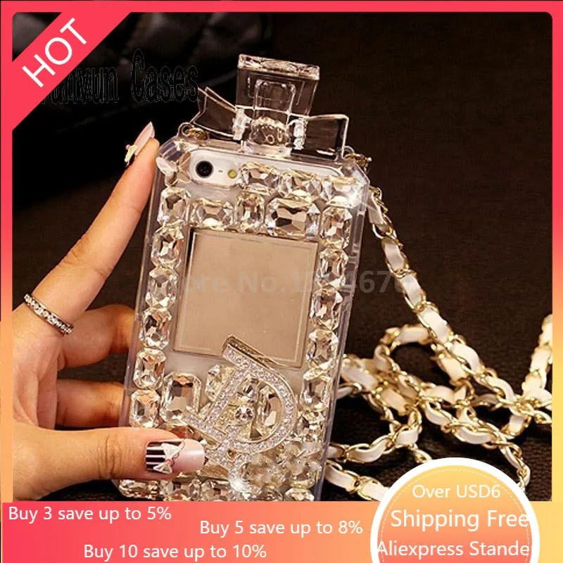 Роскошная блестящая цепочка для iphone 11 Pro Max X XR XS 6 6S 7 8 Plus Samsung S8 S9 S20 S10 чехол