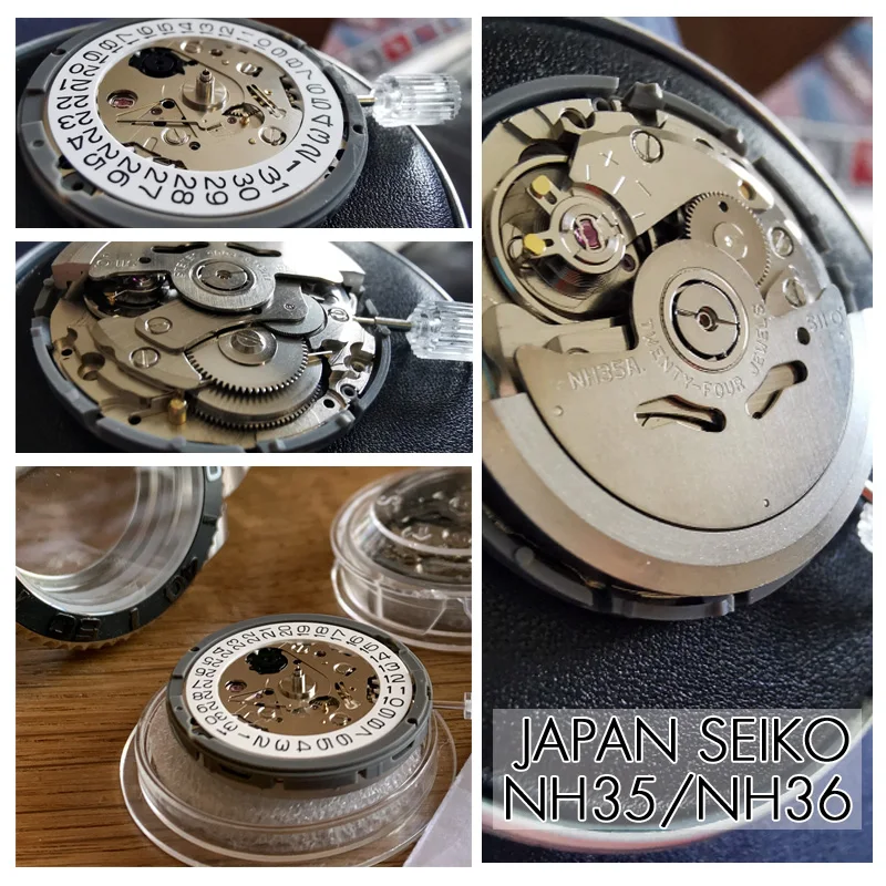 

Часы наручные Seiko NH35/NH36 с автоматическим механизмом, брендовые Запчасти для механических часов, часовые часы, Сменные аксессуары