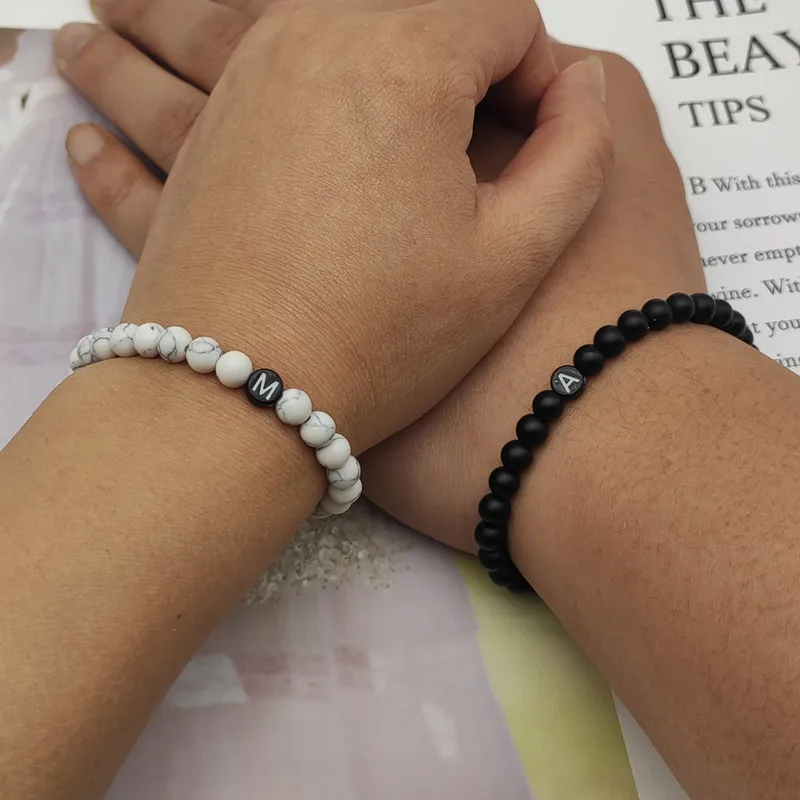 Модные Парные браслеты браслет из бисера с натуральными камнями для мужчин и