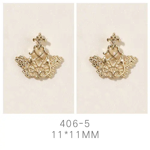 406-5 Последние 5 шт/партия металлические украшения для дизайна ногтей с роскошными цирконовые Стразы сплав для дизайна ногтей аксессуары из цирконов кулоны для ногтей - Цвет: 406-5