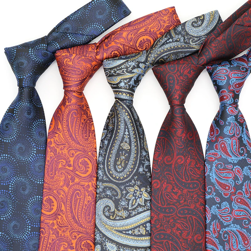 8 см ЖАККАРДОВЫЕ мужские галстуки, клетчатые галстуки, галстуки Пейсли для мужчин, Homme Cravate Gravata Corbatas, свадебные торжественные платья для жени...