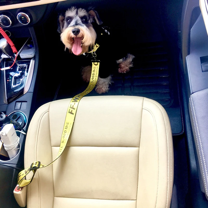Модный белый автомобильный ремень безопасности для домашних питомцев с зажимом