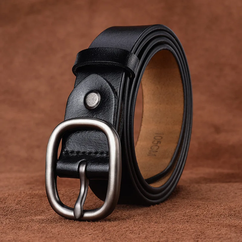 

New Belt Pin Buckle Ladies Genuine Leather Cowhide Retro Wild Belt Korean Decoration Fashion Casual Pants Belt