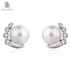 Серьги-гвоздики Bague Ringen с жемчугом женские, минималистичные модные ювелирные украшения из серебра 925 пробы, хороший подарок на свадьбу