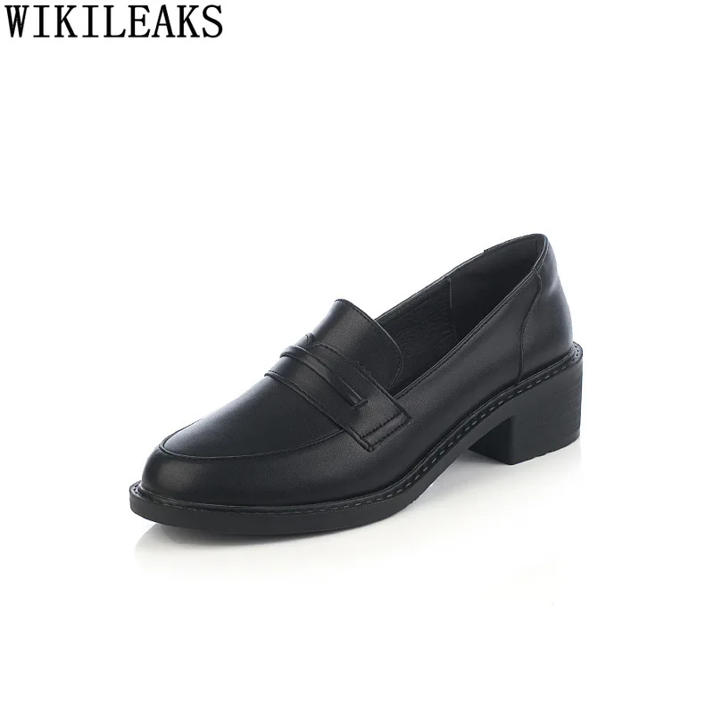 

Туфли-оксфорды женские из лакированной кожи, повседневная обувь на блочном каблуке, без застежки, корейский стиль