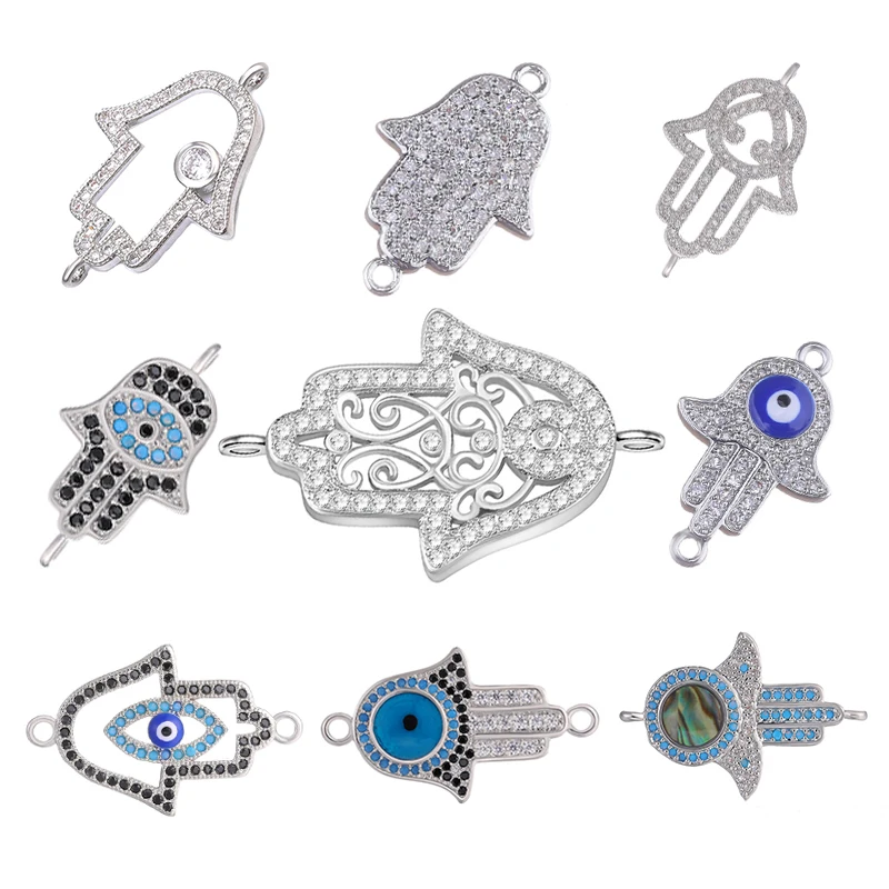 Juya DIY Ювелирные изделия Hamsa рука Фатимы греческий сглаза шармы соединитель для