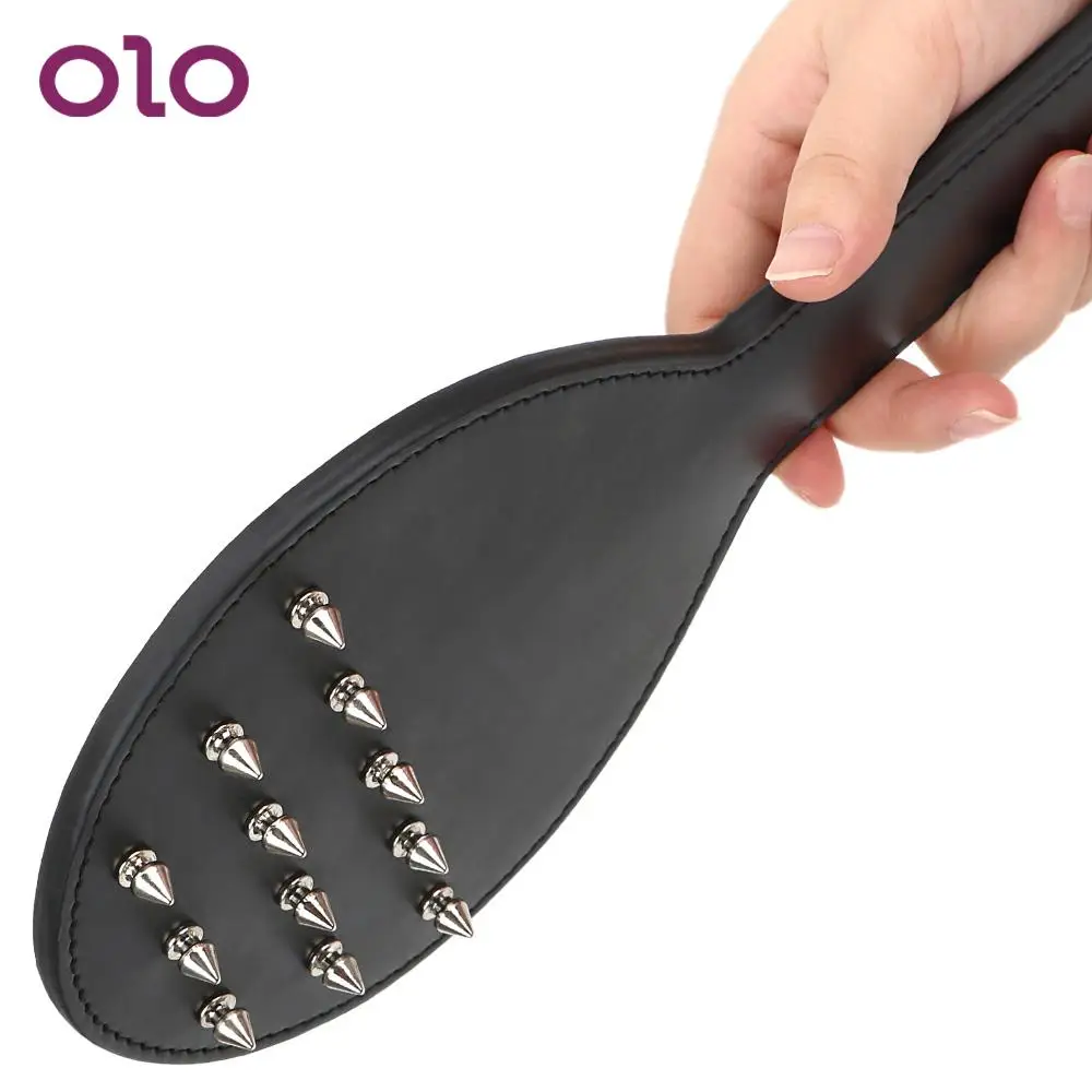 

OLO PU Leather Slave Paddle Sex Rivet Whip Sex Toys for Couples Adult Games Products