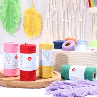 80gball crochet yarn 1mm color cotton thread bohemian style tapestry decorative rope cords balls for home decor knit blanket