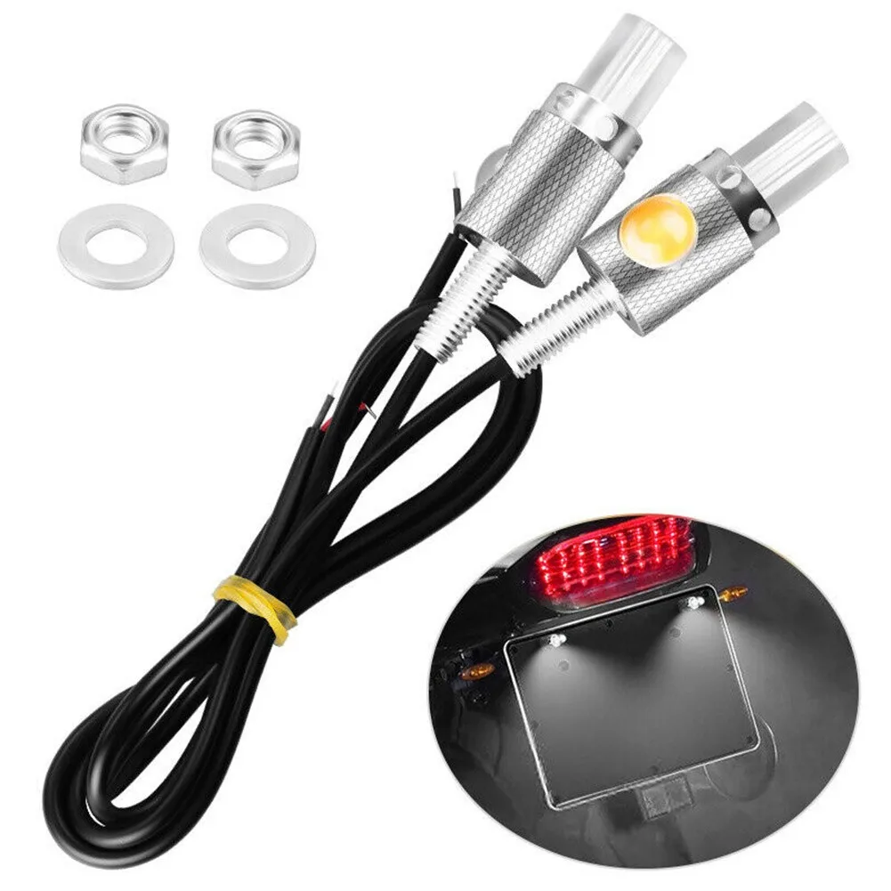 

2 PCS Motorcycle LED License Plate Bolt Lights Brake Lamps Turn Signal Lights Bulbs 12V M6 LED Lamps Universal Motorcycle Parts