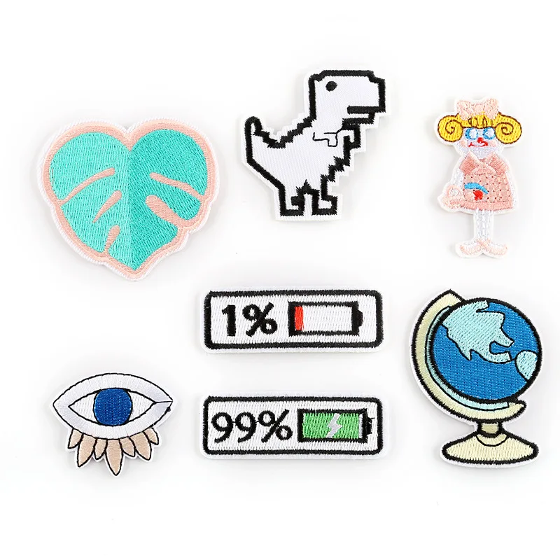 

2021 Creative Embroidery Patch Cute Cartoon Cloth Sticker Patch Account Closing Accessories Iron on Patch Customized Wholesale