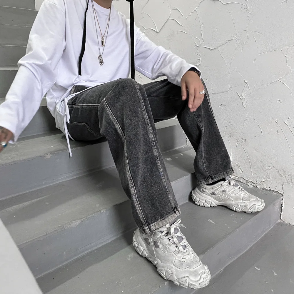 

UNCLEDONJM Men designer jeans for men Hip Hop streetwear men jeans korean fashion clothing denim men jeans pants FY-RK361
