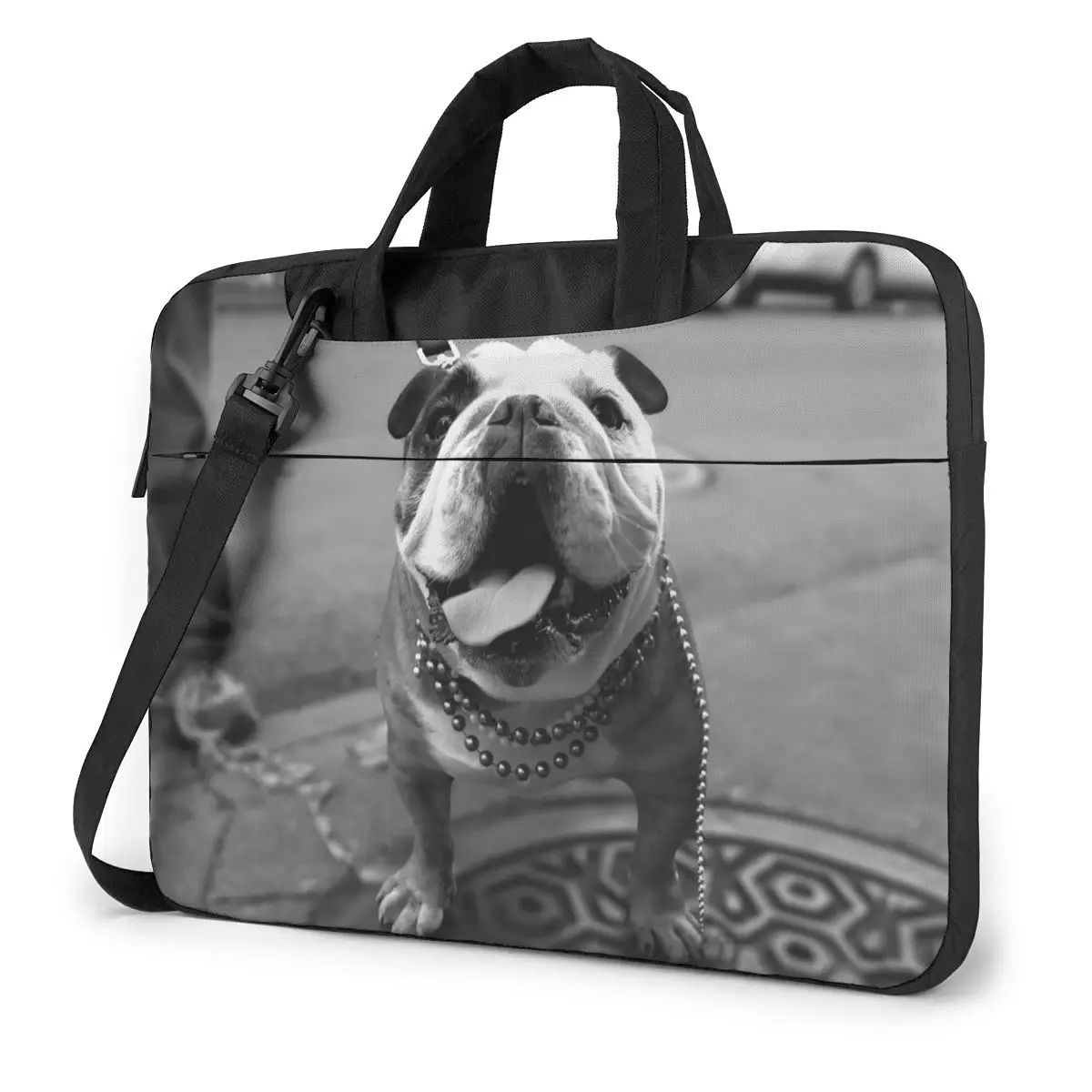 

French Bulldog Laptop Bag Case Protective Vintage Computer Bag Bicycle Crossbody Laptop Pouch