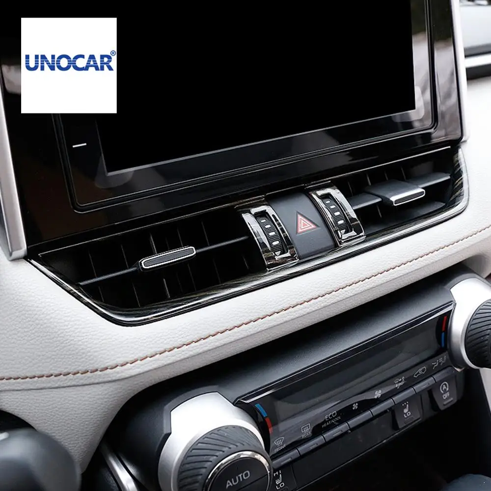 

Car style For RAV4 2020 air conditioning control panel decorative frame carbon fiber decorative Sequin