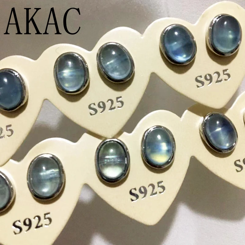 2 пар/компл. прибл. X6 * 8 мм AKAC Натуральный аквамарин сережки шпильки оптом
