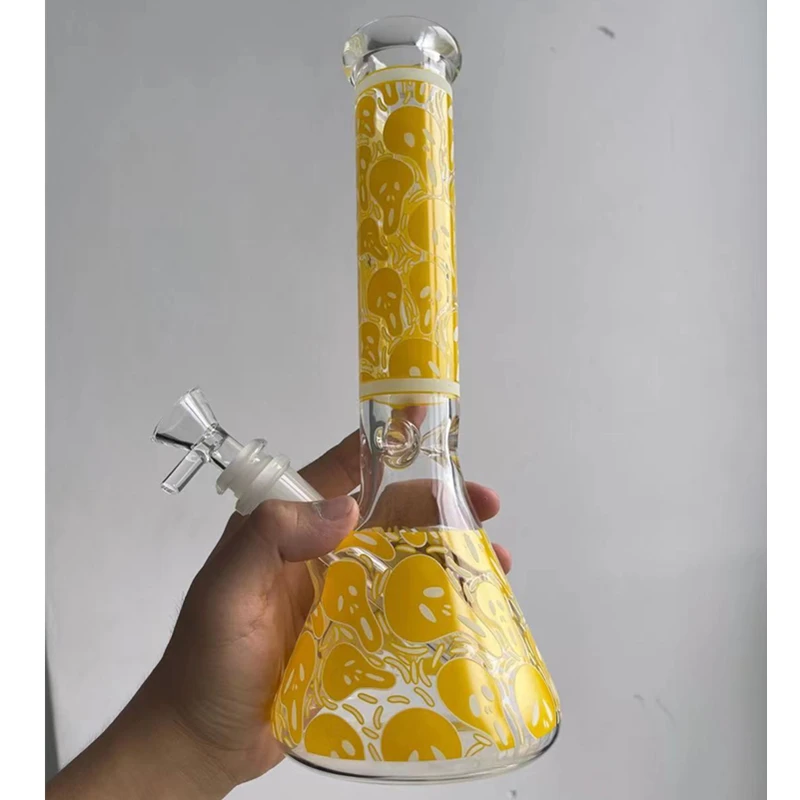 

Hookah Mouth Glass Integrated Design Bowl Tube Welded Together Transparent Shisha Tool Manual Welding Borosilicate Toy