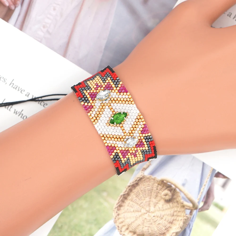 

Go2boho Miyuki Bracelets Girl Evil Eye Bracelet Women Zircon Rhinesone Pulsera Beading Jewelry Boho luxury Crystal Jewellery