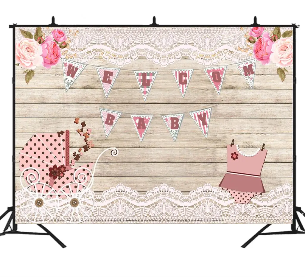 Фон для фотосъемки малышей в деревенском стиле декор стола с изображением