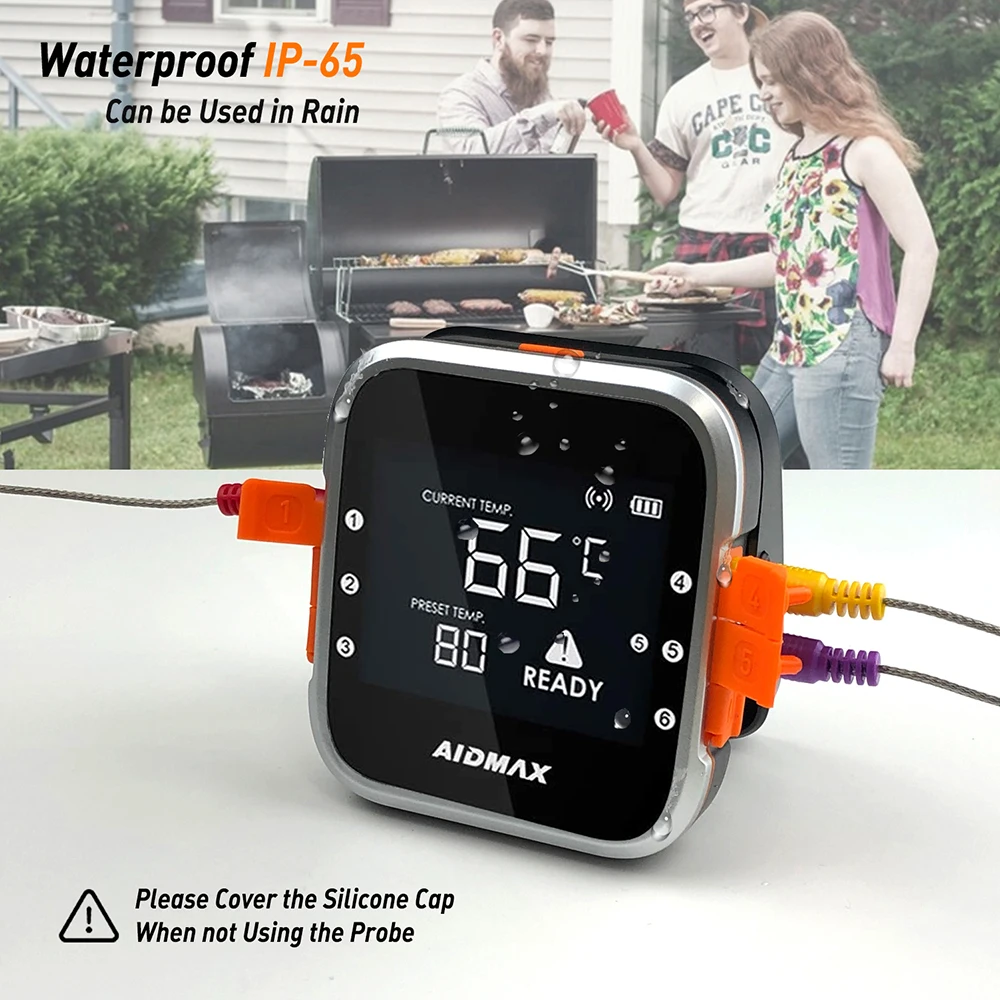 aidmax wr01 digital wireless bbq meat thermometer grill oven thermomet with stainless steel probe cooking kitchen thermometer free global shipping