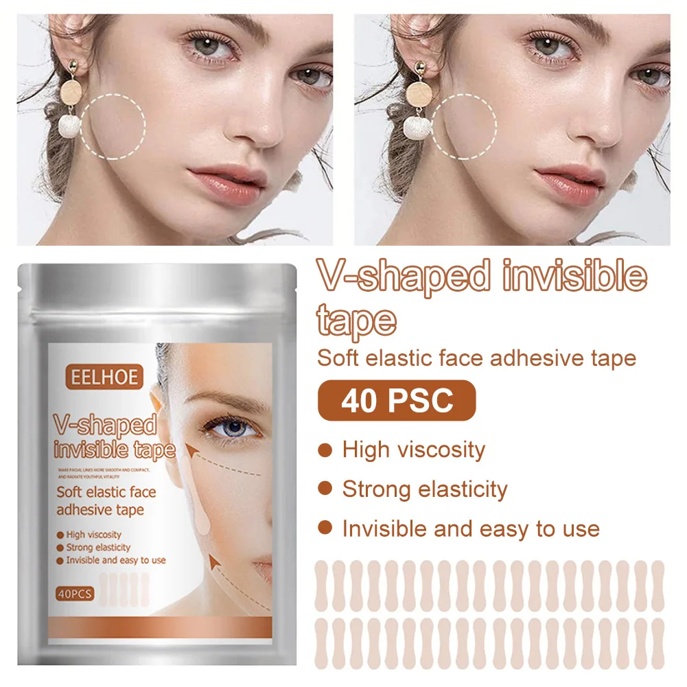 

New Tech Invisible Thin Face Stickers Face Facial Line Wrinkle Sagging Skin V-Shape Face Lift Up Fast Chin Adhesive Tape 40/Set