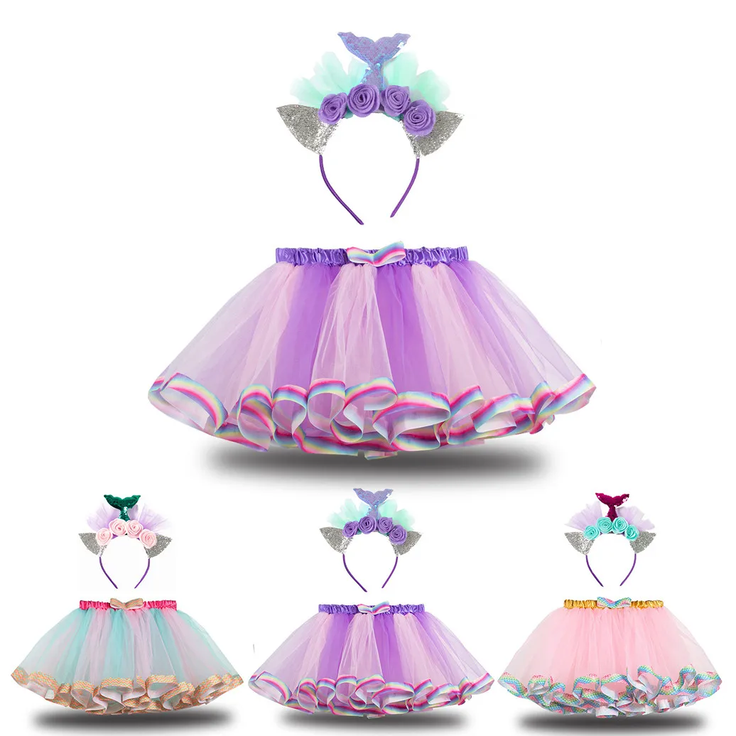 Детский вечерние цевальный балетный костюм для девочек радужная фатиновая юбка +