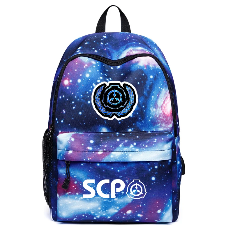 SCP Galaxy Рюкзак с usb-портом школьные рюкзаки для девочек мужские USB зарядка наушники чехол для домкрата Холст Дорожная сумка рюкзак для ноутбука - Цвет: C Blue