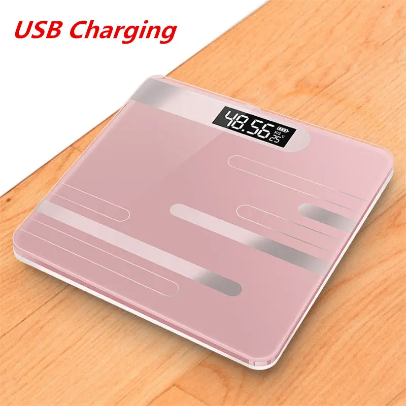 USB-Line Rose Gold Bathroom Floor Scales Body Fat Scale Scientific Electronic LED Digital Body Weight Balance Weighing Scales Water Muscle Mass BMI - Цвет: USB-Line Rose Gold
