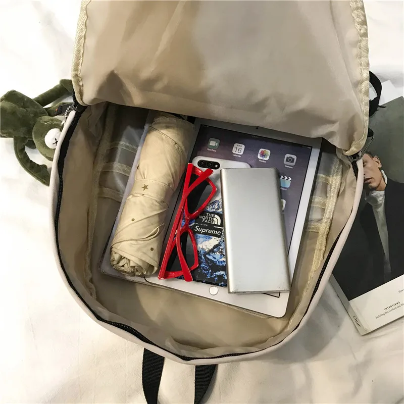 

Classic New Waterproof Nylon Women Backpack Female Solid Color School Bag For Teenage Girls Travel Backpack Simple Book Mochila