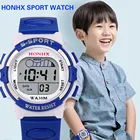 Детские цифровые спортивные часы с электронным светодиодным дисплеем, водонепроницаемые часы, детские часы с датой и будильником, Подарочные часы для детей