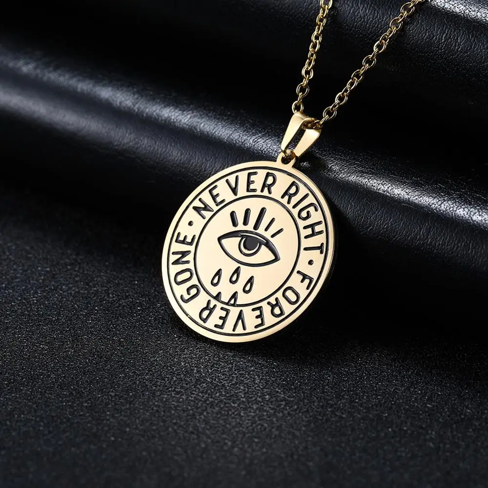 Ожерелье с круглым кулоном в форме глаза Skyrim украшение из нержавеющей стали для