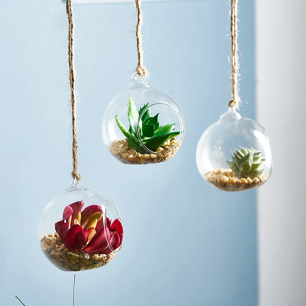 

Succulent Plant Artificial Plants Living Room Decoration Fake Plant Home Decor Creative Pendant Gift with Light Strip for Friend