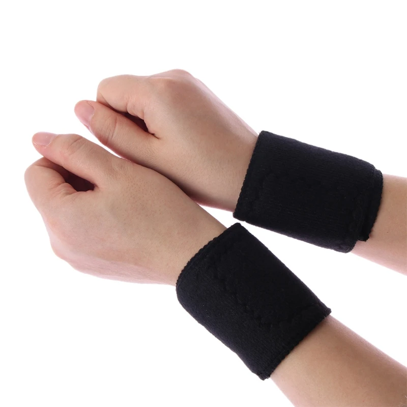

Self-Heating Wrist Support Brace Wrap with Thumb Loop Heated Hand Warmer Adjustable Compression Pain Relief Wristband Belt