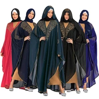muslim abaya hot diamond elegant fashion flowy loose robe moroccan kaftan abaya dubai turkey muslim hijab dress vestido kimono