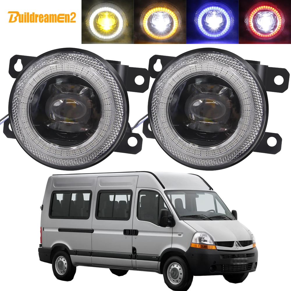 

Car Driver + Passenger Fog Light Assembly LED Lens Angel Eye Daytime Running Lamp DRL 30W 12V For Renault Master II 1998-2010