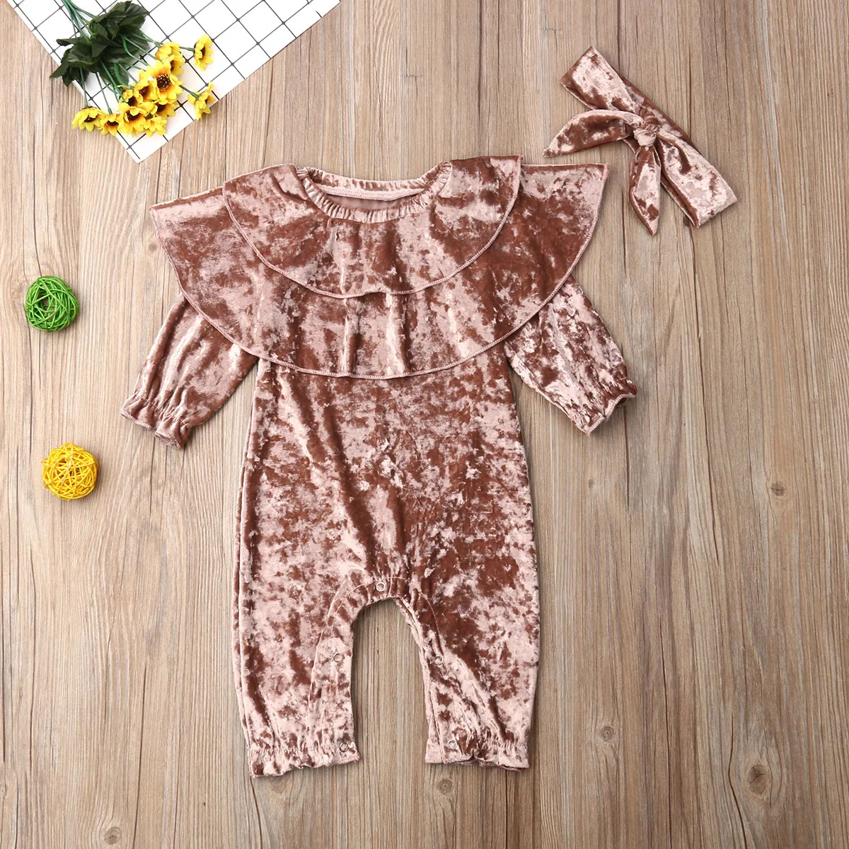 

Infant Baby Kids Boys Girls 0-24M Romper Jumpsuit Romper+Headband Outfit 2PCS Set