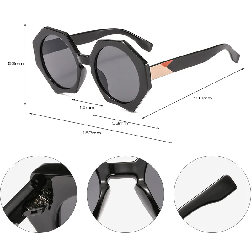 SHAUNA смешанные цвета Ретро стиль полигон солнцезащитные очки для женщин