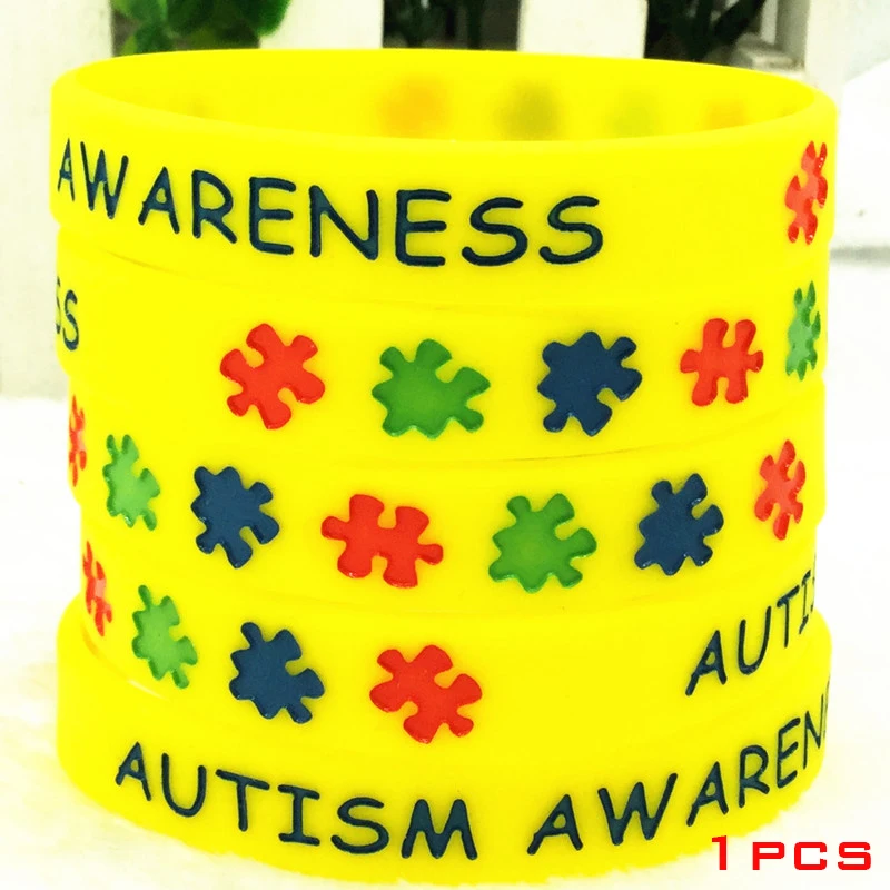 Браслеты LISTE &amp LUKE &quotauthism Awareness&quot &quotAutism&quot силиконовые браслеты на резиновой