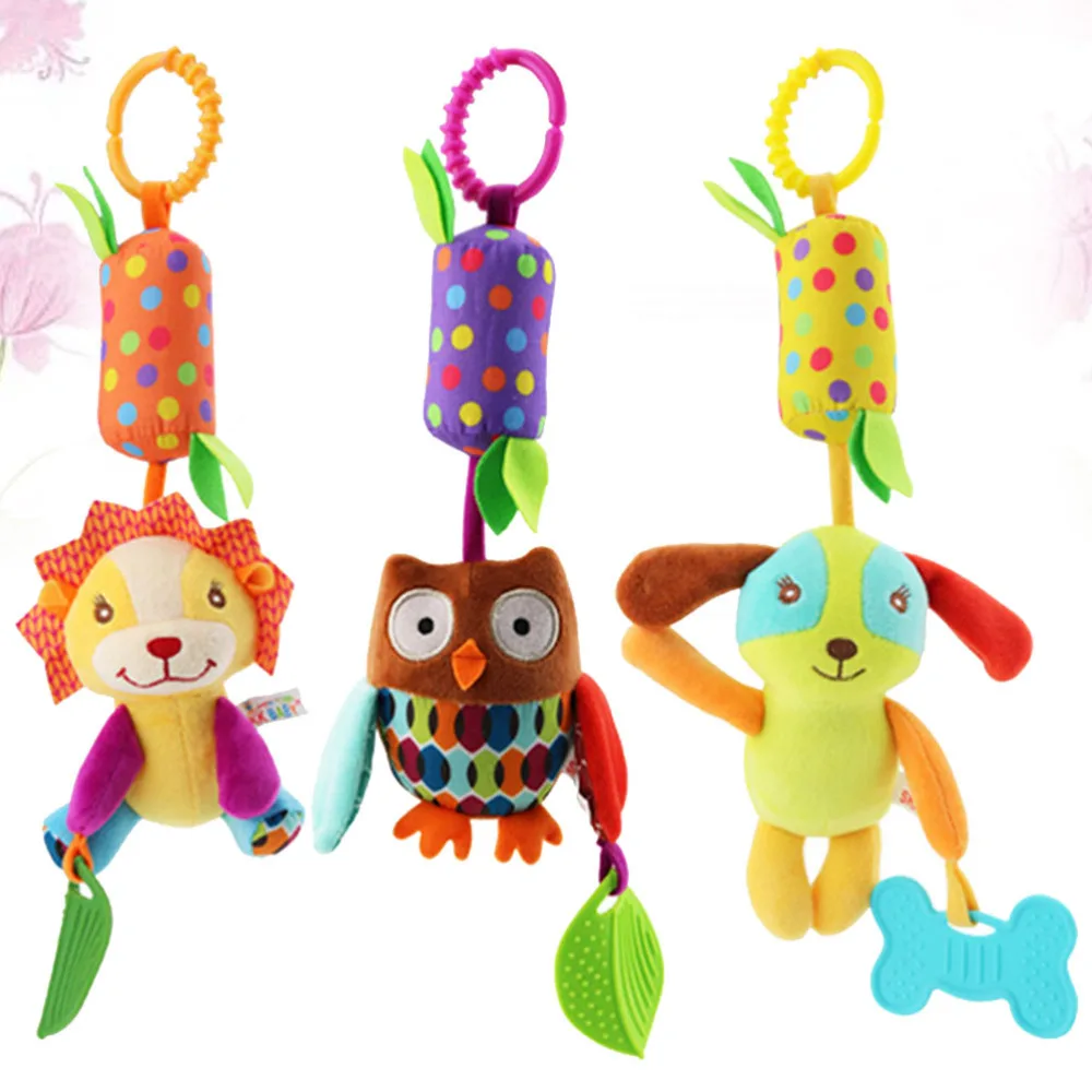 3 шт. детские погремушки колокольчики с мультяшными животными|Интерактивные