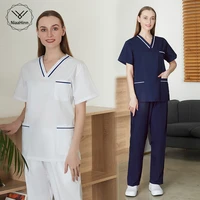 pharmacy nurse uniform female short sleeve collar suit work uniform jacket scrub work clothes doctor women clean scrubs trousers
