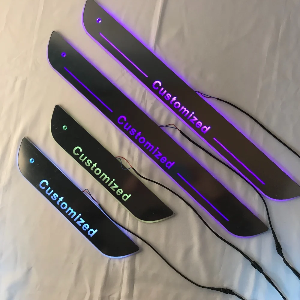 

Express delivery led door sill plate strip welcome light threshold guard protectors for GMC